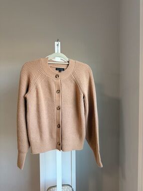 Banana Republic Camel Ribbed Button-Front Cardigan